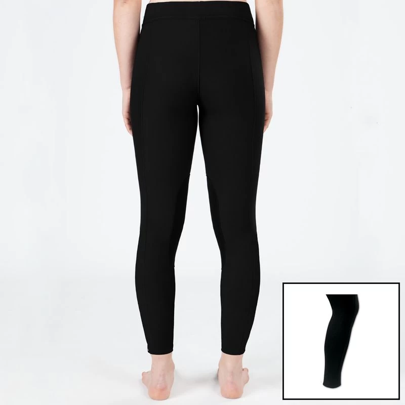Irideon Kids' Powerstretch Knee Patch Breeches W/Sock - Black 3 Irideon Kids' Powerstretch Knee Patch Breeches W/Sock - Black
