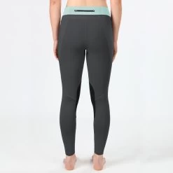 Irideon Women's Synergy Knee Patch Tights - Graphite/Mint -Equestrian Equipment 622521 800 800