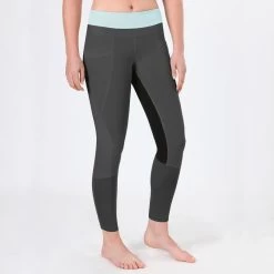 Irideon Women's Synergy Full Seat Tights - Graphite/Mint -Equestrian Equipment 622565 800 800