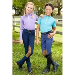 RJ Classics Kids' Avery Grey Label Knee Patch Breeches - Crown Blue -Equestrian Equipment 623418 800 800