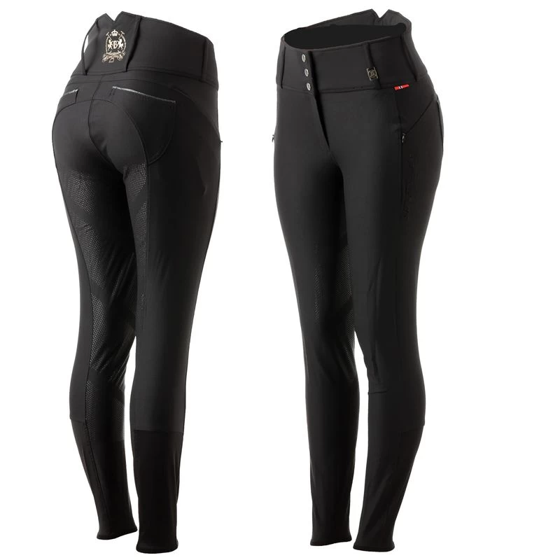 B Vertigo Women's Natasha Highwaist Full Seat Breeches - Anthracite Grey 3 B Vertigo Women's Natasha Highwaist Full Seat Breeches - Anthracite Grey