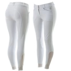 Equinavia Women's Astrid Silicone Full Seat Breeches - White/Light Gray