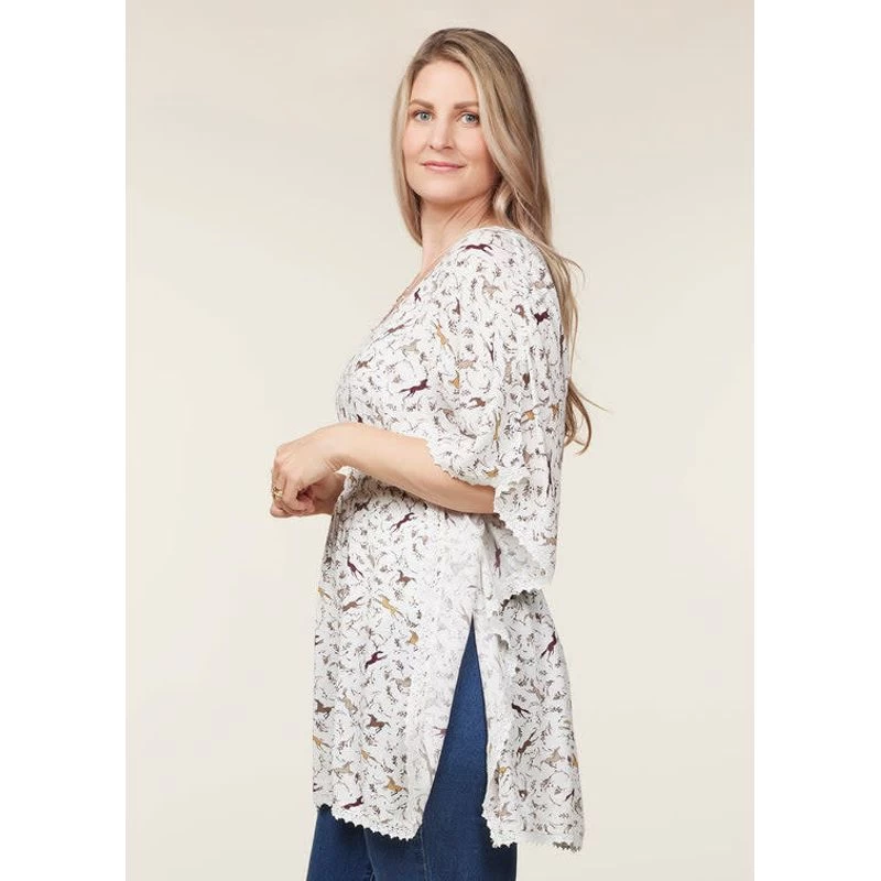 EQL Women's Daydream Gauze Tunic - Soft White Spring Fever 4 EQL Women's Daydream Gauze Tunic - Soft White Spring Fever - Image 2