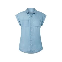 EQL Women's Tencel Rolled Cuff Shirt - Chambray