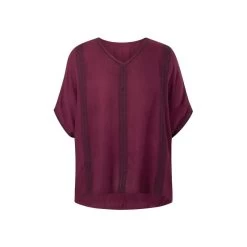 EQL Women's Embroidered EQ Stripe Top - Sangria
