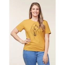 EQL Women's Graceful Horse T-Shirt - Dijon 7 EQL Women's Graceful Horse T-Shirt - Dijon -Equestrian Equipment 645218 800 800