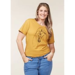 EQL Women's Graceful Horse T-Shirt - Dijon 9 EQL Women's Graceful Horse T-Shirt - Dijon -Equestrian Equipment 645220 800 800