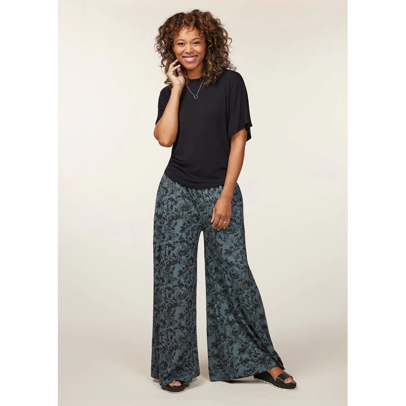 EQL Women's Soft Sweep Wide Leg Print Pant - Bluegrass Countryside 8 EQL Women's Soft Sweep Wide Leg Print Pant - Bluegrass Countryside - Image 6