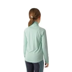 Horze Kids' Lola Long Sleeved Half Zip Tech Shirt - Dusty Aqua -Equestrian Equipment 651002 800 800