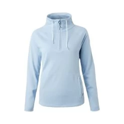 Horze Women's Ira Technical Half Zip Sweatshirt With High Neck - Cashmere Blue