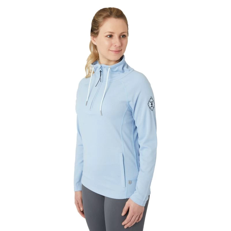 Horze Women's Ira Technical Half Zip Sweatshirt With High Neck - Cashmere Blue 4 Horze Women's Ira Technical Half Zip Sweatshirt With High Neck - Cashmere Blue - Image 2