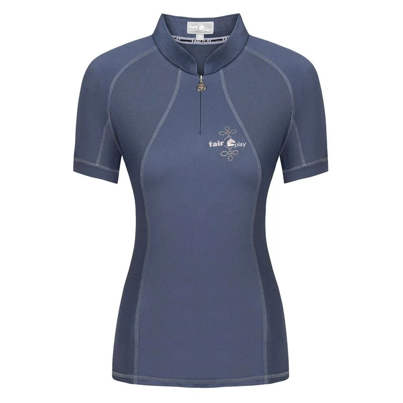 Fair Play Women's Paula Short Sleeve Tech Shirt - Steel Blue 3 Fair Play Women's Paula Short Sleeve Tech Shirt - Steel Blue