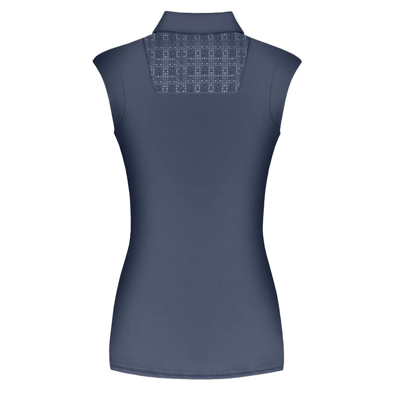 Fair Play Women's Alina Sleeveless Polo Shirt - Steel Blue 4 Fair Play Women's Alina Sleeveless Polo Shirt - Steel Blue - Image 2