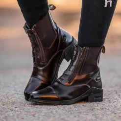 Horze Women's Kingston Paddock Boot W/Two Zip Front - Dark Brown -Equestrian Equipment 670260 800 800