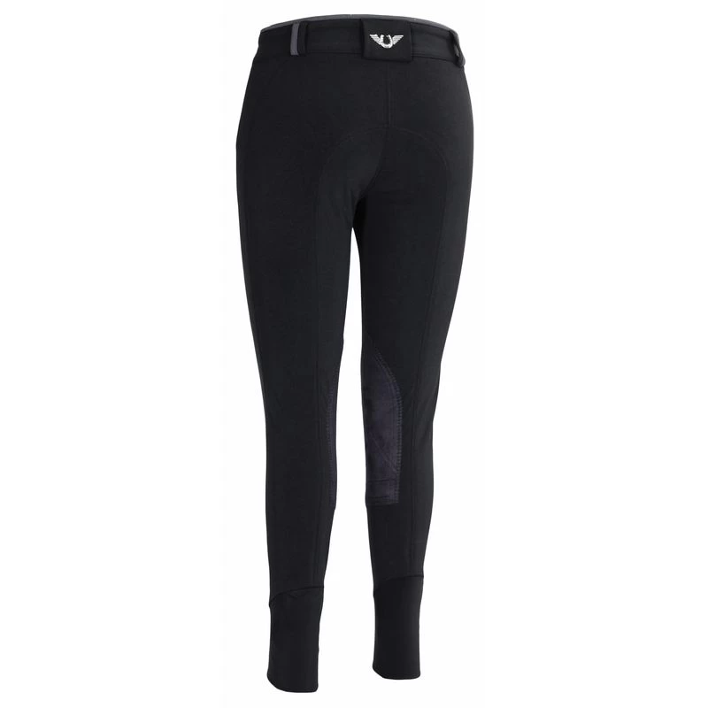 TuffRider Women's Sprint Knee Patch Breeches - Black/Charcoal 4 TuffRider Women's Sprint Knee Patch Breeches - Black/Charcoal - Image 2