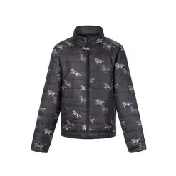 Kerrits Kids' Pony Tracks Reversible Quilted Jacket - Black Run Free/Black