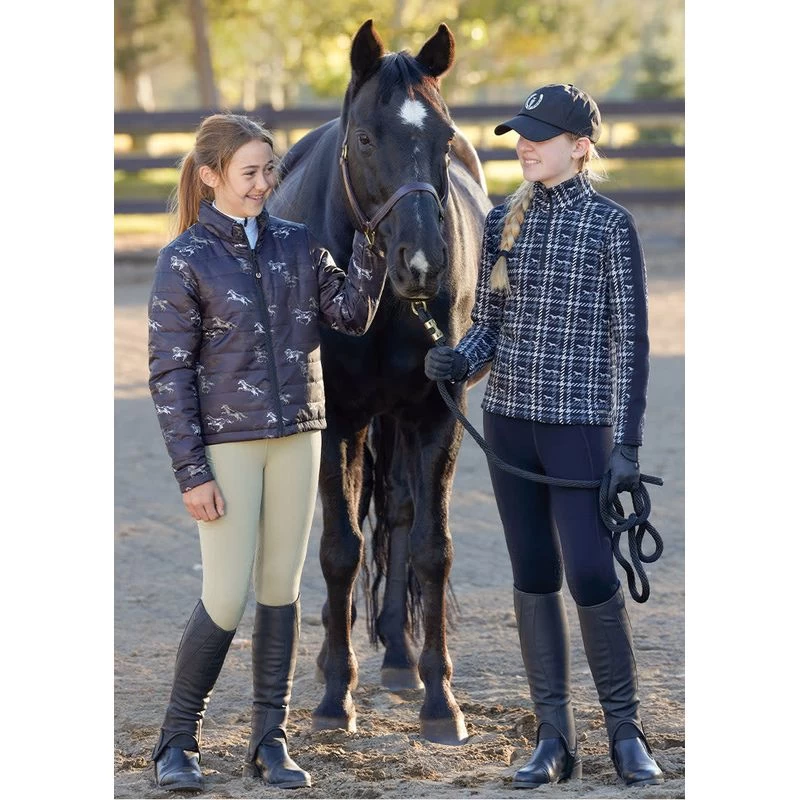 Kerrits Kids' Pony Tracks Reversible Quilted Jacket - Black Run Free/Black 5 Kerrits Kids' Pony Tracks Reversible Quilted Jacket - Black Run Free/Black - Image 3