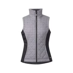 Kerrits Women's Full Motion Quilted Vest - Peppercorn Herringbone Plaid