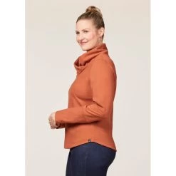 EQL Women's Weekender Wrap Neck Top - Cinnamon -Equestrian Equipment 687626 800 800