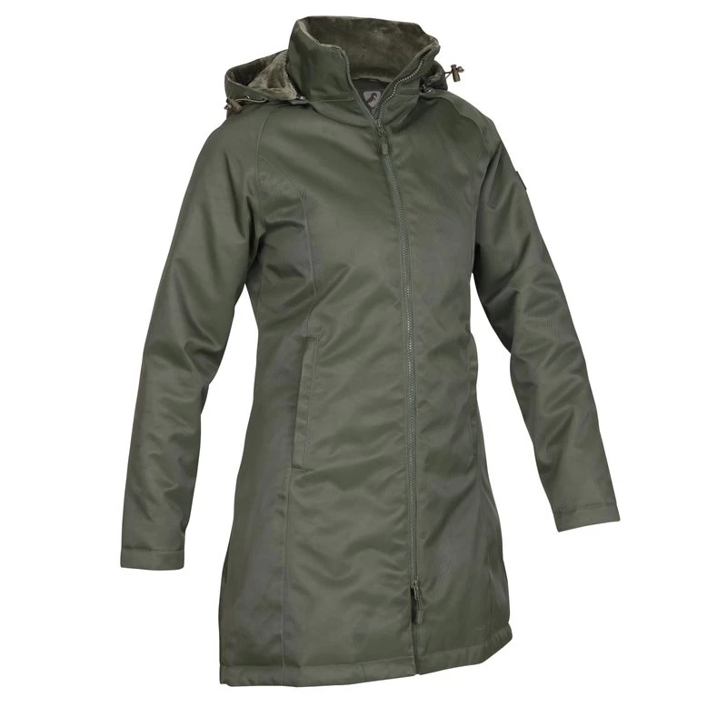 Shires Aubrion Women's Halcyon Mid Length Waterproof Coat - Green 4 Shires Aubrion Women's Halcyon Mid Length Waterproof Coat - Green - Image 2