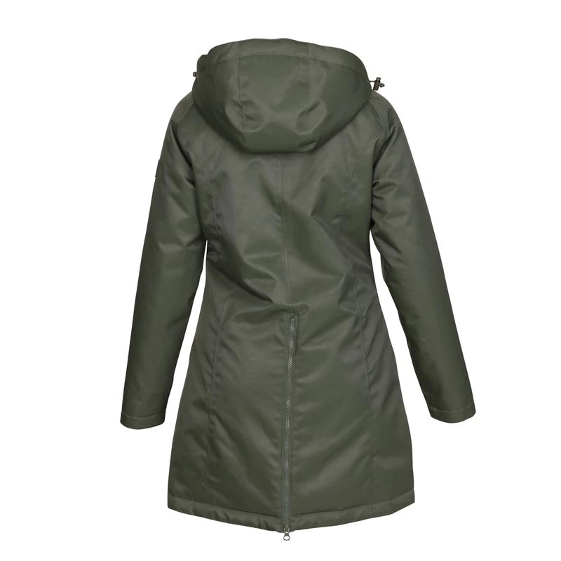 Shires Aubrion Women's Halcyon Mid Length Waterproof Coat - Green 5 Shires Aubrion Women's Halcyon Mid Length Waterproof Coat - Green - Image 3