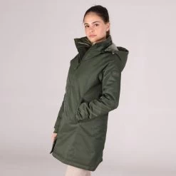 Shires Aubrion Women's Halcyon Mid Length Waterproof Coat - Green 12 Shires Aubrion Women's Halcyon Mid Length Waterproof Coat - Green -Equestrian Equipment 690469 800 800