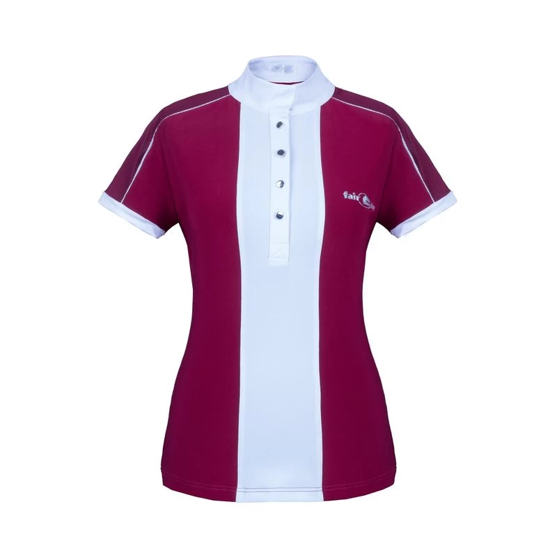 Fair Play Women's Claire Short Sleeve Competition Shirt - Burgundy/White 3 Fair Play Women's Claire Short Sleeve Competition Shirt - Burgundy/White