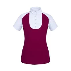 Fair Play Women's Justine Short Sleeve Compeition Shirt - Burgundy/White