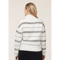 EQL Women's Railway Stripe Sweater - Soft White/Black 11 EQL Women's Railway Stripe Sweater - Soft White/Black -Equestrian Equipment 694416 800 800