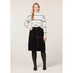 EQL Women's Railway Stripe Sweater - Soft White/Black 12 EQL Women's Railway Stripe Sweater - Soft White/Black -Equestrian Equipment 694417 800 800