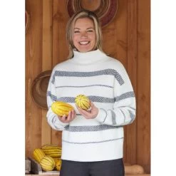 EQL Women's Railway Stripe Sweater - Soft White/Black 13 EQL Women's Railway Stripe Sweater - Soft White/Black -Equestrian Equipment 694418 800 800