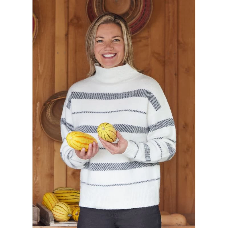 EQL Women's Railway Stripe Sweater - Soft White/Black 8 EQL Women's Railway Stripe Sweater - Soft White/Black - Image 6