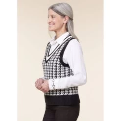 EQL Women's Houndstooth Sweater Vest - Black/Soft White 11 EQL Women's Houndstooth Sweater Vest - Black/Soft White -Equestrian Equipment 694433 800 800