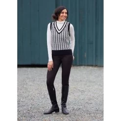 EQL Women's Houndstooth Sweater Vest - Black/Soft White 15 EQL Women's Houndstooth Sweater Vest - Black/Soft White -Equestrian Equipment 694437 800 800