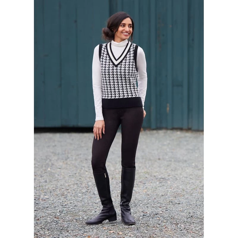 EQL Women's Houndstooth Sweater Vest - Black/Soft White 9 EQL Women's Houndstooth Sweater Vest - Black/Soft White - Image 7