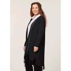EQL Women's Bits & Fringe Cardigan - Black/Sterling -Equestrian Equipment 694500 800 800