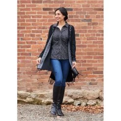 EQL Women's Bits & Fringe Cardigan - Black/Sterling -Equestrian Equipment 694503 800 800