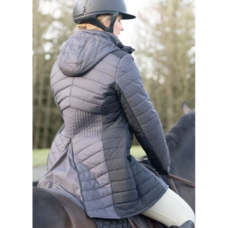 Kerrits Women's Horsey Houndstooth Insulated Parka - Peppercorn Houndstooth/Black 8 Kerrits Women's Horsey Houndstooth Insulated Parka - Peppercorn Houndstooth/Black - Image 6