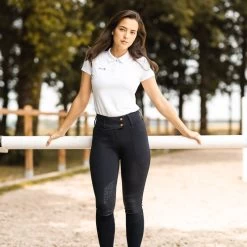 Horze Women's Bella Knee Patch Breeches - Dark Navy 8 Horze Women's Bella Knee Patch Breeches - Dark Navy -Equestrian Equipment 696568 800 800