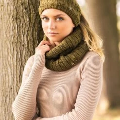 Horze Women's Julina Knitted Headband - Fir Green -Equestrian Equipment 697076 800 800