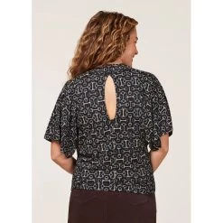 EQL Women's Lexi Cowl Neck Dolman Shirt - Black/ Mixed Bits -Equestrian Equipment 698312 800 800