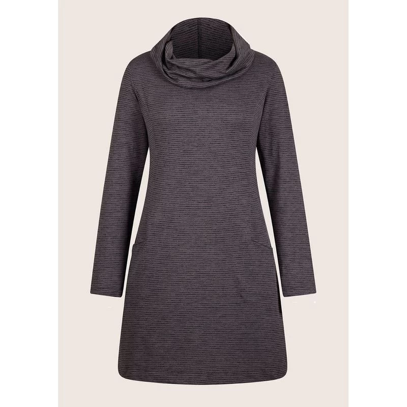 EQL Women's Textured Cowl Neck Dress - Peppercorn 3 EQL Women's Textured Cowl Neck Dress - Peppercorn