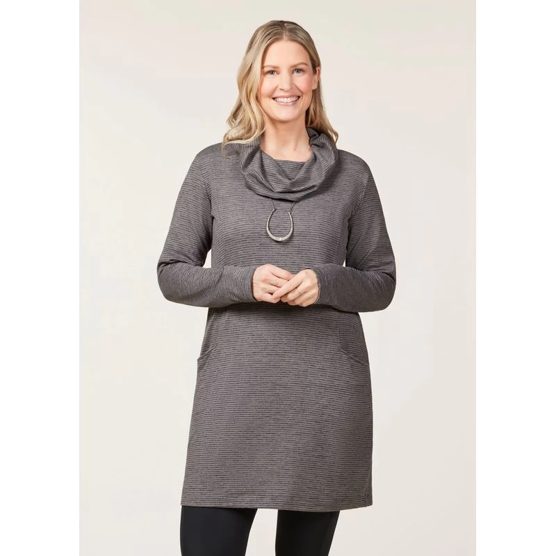 EQL Women's Textured Cowl Neck Dress - Peppercorn 4 EQL Women's Textured Cowl Neck Dress - Peppercorn - Image 2