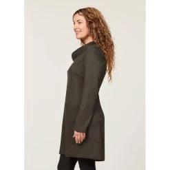 EQL Women's Textured Cowl Neck Dress - Evergreen -Equestrian Equipment 700543 800 800