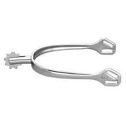 Herm Sprenger Ultra Fit 30mm Flat End 9pt Rowel Spurs - Stainless Steel