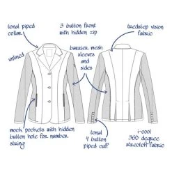 Tredstep Women's Solo Airlite Competition Coat - Black -Equestrian Equipment 704957 800 800