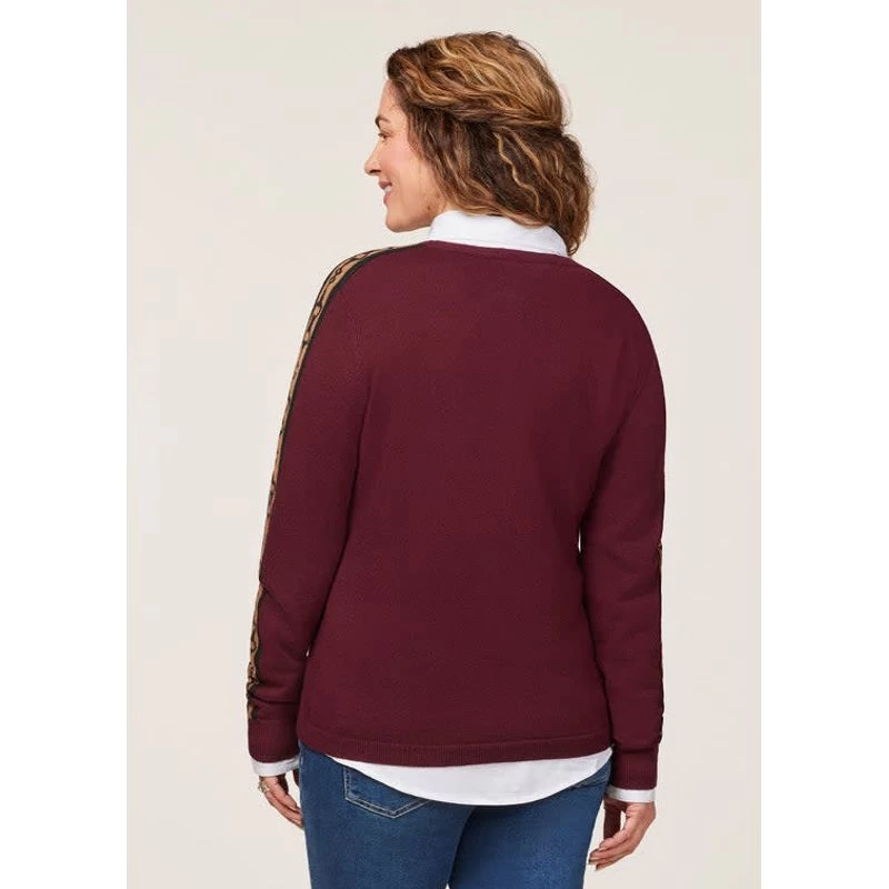 EQL Women's Snaffle Stripe Sweater - Sangria/Black 5 EQL Women's Snaffle Stripe Sweater - Sangria/Black - Image 3