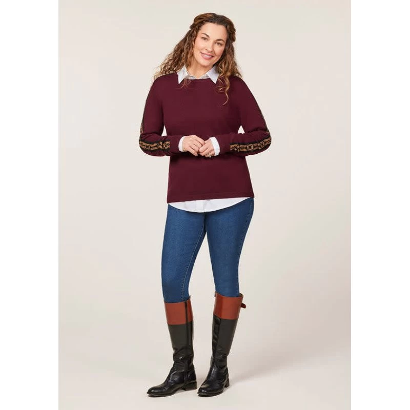 EQL Women's Snaffle Stripe Sweater - Sangria/Black 7 EQL Women's Snaffle Stripe Sweater - Sangria/Black - Image 5