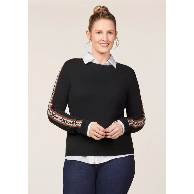 EQL Women's Snaffle Stripe Sweater - Black/Caramel 4 EQL Women's Snaffle Stripe Sweater - Black/Caramel - Image 2