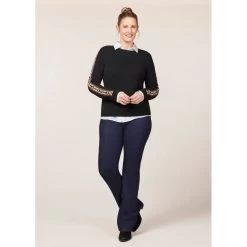 EQL Women's Snaffle Stripe Sweater - Black/Caramel 12 EQL Women's Snaffle Stripe Sweater - Black/Caramel -Equestrian Equipment 711397 800 800